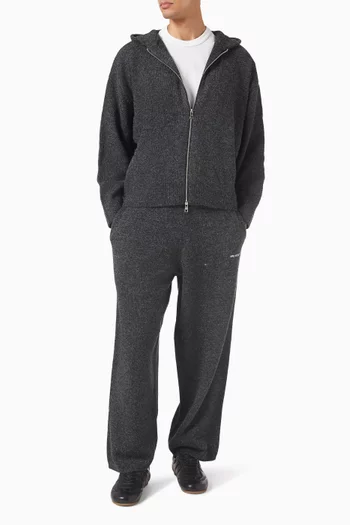 Knit Zip Hoodie  in Mohair-blend