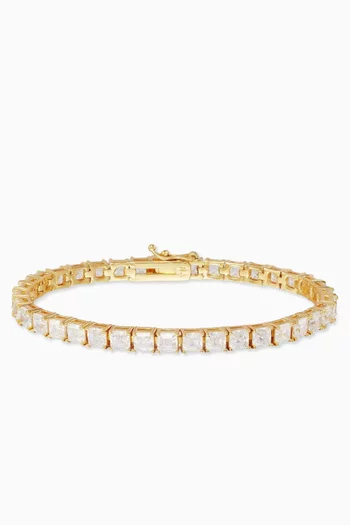 The Gia Tennis Bracelet in Gold-tone Brass