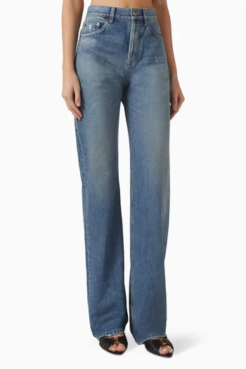 Straight-leg Jeans in Cotton-denim