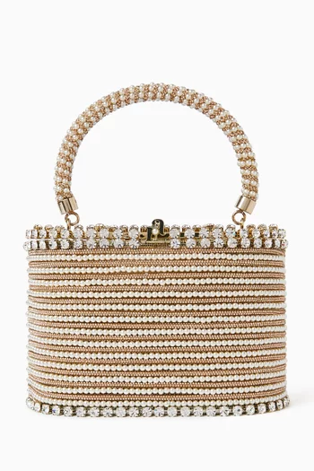 Holli Libellula Crystal Top-handle Bag in Gold-plated Brass