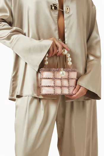 Holli Crystal Top-handle Bag in Satin