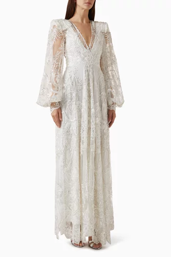 Guinevere Embellished Gown in Lace