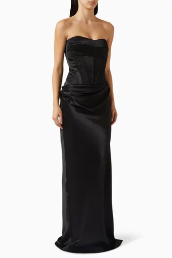 The Perido Maxi Dress in Satin