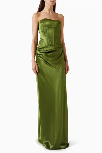 The Perido Maxi Dress in Satin