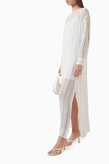 Capri Striped Maxi Dress in Silk