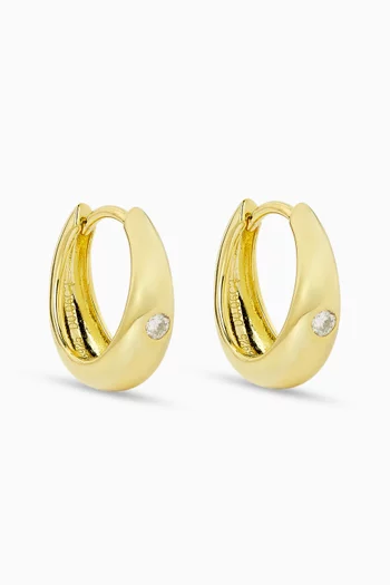 B.O Dome Hoop Earrings in 18kt Gold-plated Metal