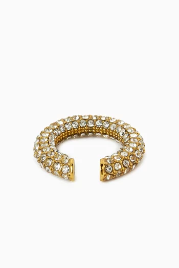 Coco Crystal Single Ear Cuff in 18kt Gold-plated Metal