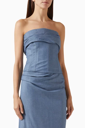 بلوزة مريحة بتصميم مشد بدرابيه