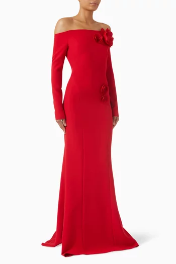 Rory Floral Maxi Dress in Crepe