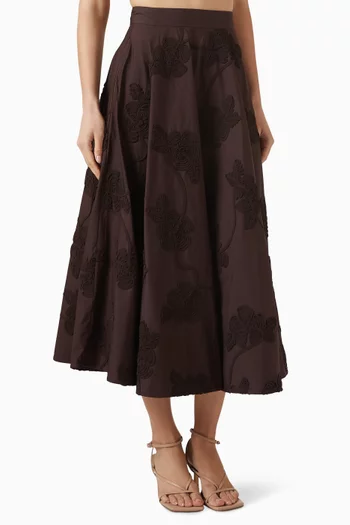 Flower Maxi Skirt in Cotton