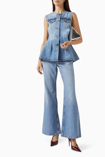 بلوزة بقصة واسعة دينم