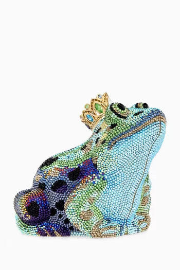 Prince Charming Frog Crystal-embellished Clutch