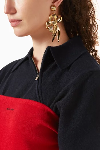 Bow Clip-on Earrings in Gold-tone Brass