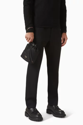 حقيبة سبيد روك صغيرة برباط تضييق نايلون معاد تدويره وجلد