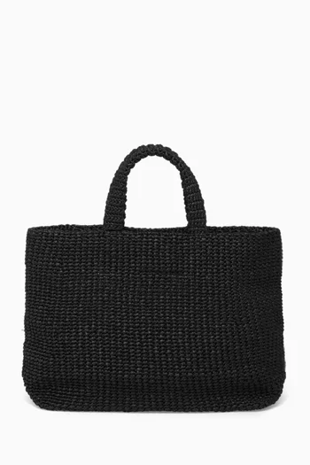Logo Tote Bag in Crochet