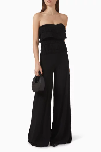 High-waist Wide-leg Pants in Poly Lycra