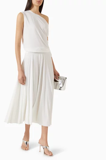 تنورة بقصة واسعة بوليستر وليكرا