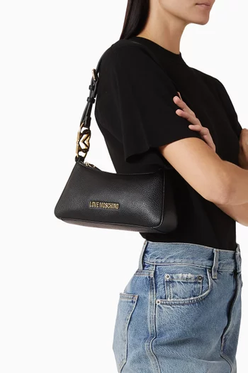 Jewel Shoulder Bag in Faux Leather