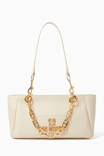 Small Shoulder Bag in Calfskin & Faux Leather