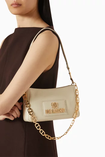 Small Shoulder Bag in Calfskin & Faux Leather