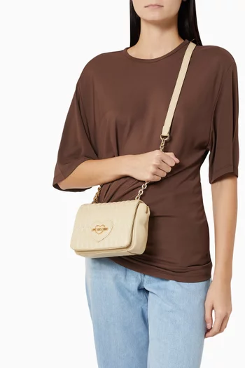 Mini Quilted Crossbody Bag in Faux Leather