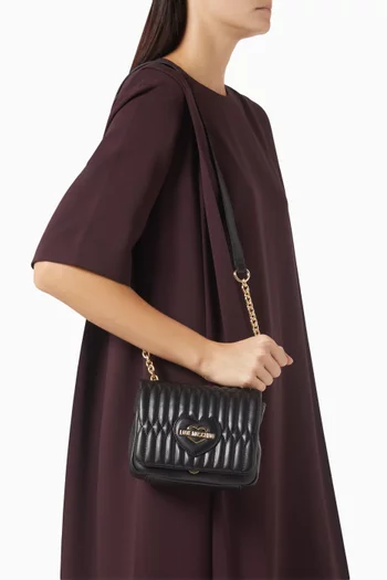 Mini Quilted Crossbody Bag in Faux Leather