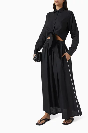 تنورة نينا طويلة كتان