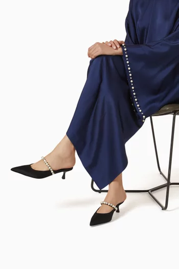 Elsa 50 Embellished Mules in Satin