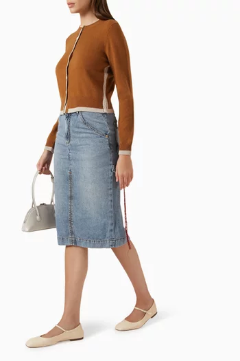 Layered-effect Rib-knit Cardigan