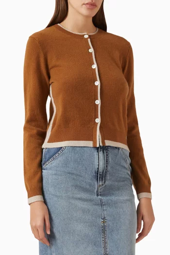 Layered-effect Rib-knit Cardigan