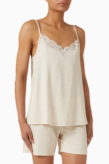 طقم بيجاما شورت بتصميم بلا أكمام