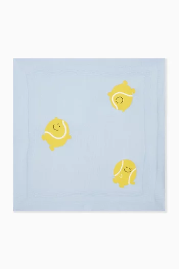 بطانية بطبعة كرة بيسبول مبتسمة نسيج قطن