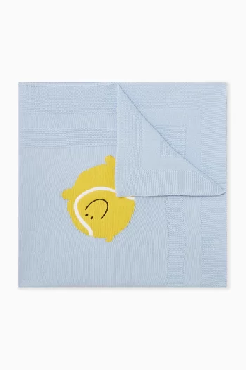 بطانية بطبعة كرة بيسبول مبتسمة نسيج قطن