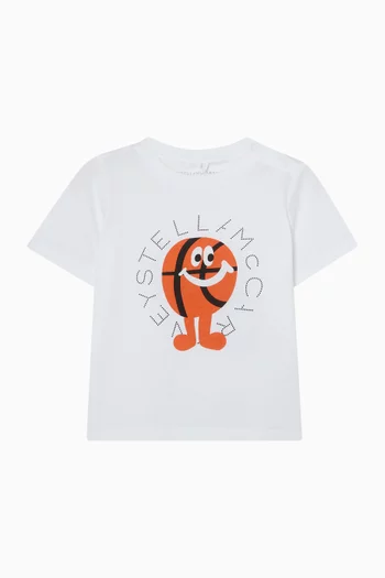 تي شيرت بشعار الماركة بتصميم بيسبول قطن