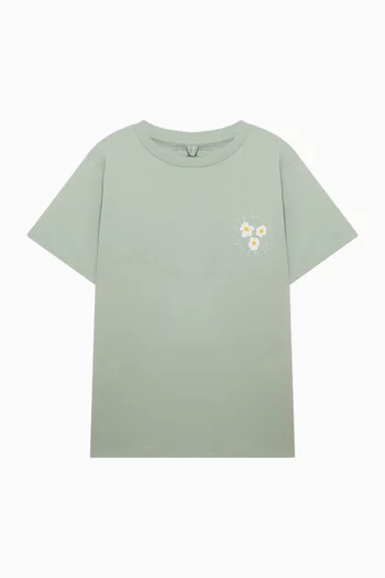 Floral Logo T-shirt in Cotton