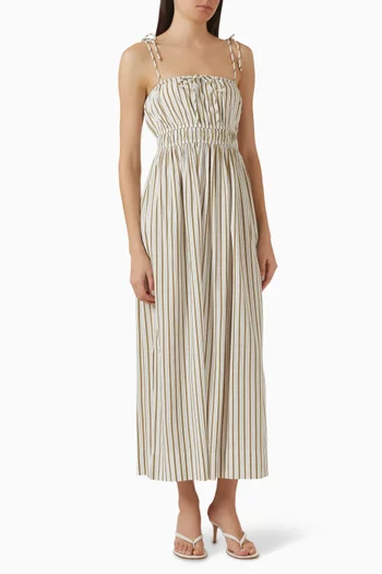 فستان ايديث بنقشة مخططة