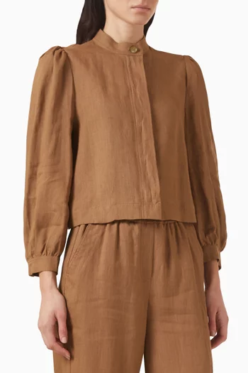 Shirt Jacket in Linen