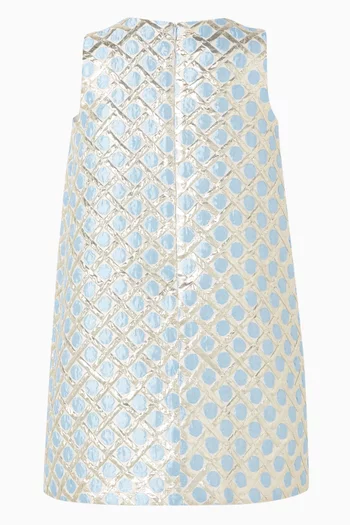 فستان قصير بتصميم أوريغامي مزين بأشرطة