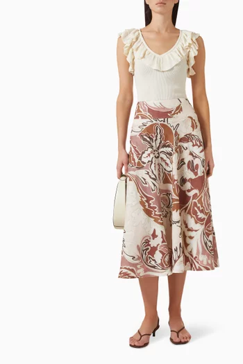 Ruffle Top in Rib-knit