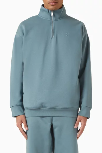 Club Collective 1/4 Zip Sweatshirt in Cotton-blend