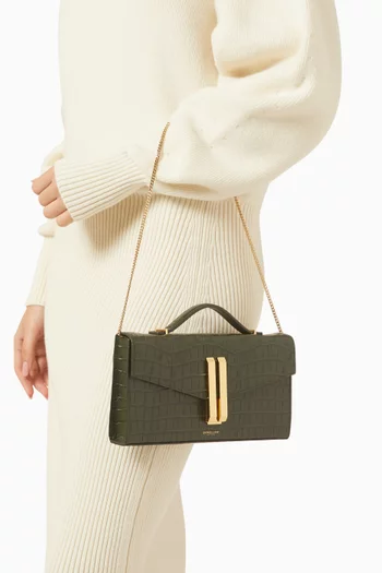 The Vancouver Clutch in Croc-embossed Leather