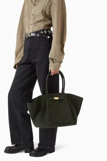 Large New York Tote Bag in Suede