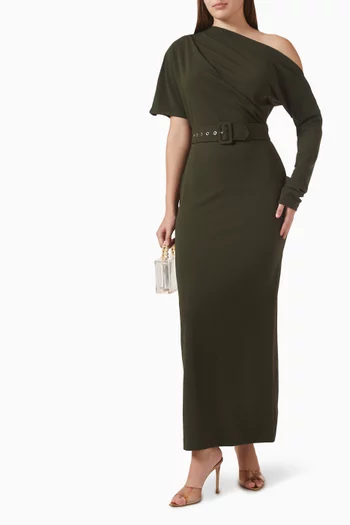 فستان ايدي طويل بكتف مكشوف