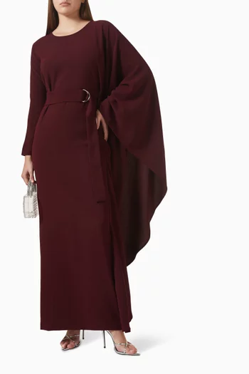 فستان فيرن طويل بحزام