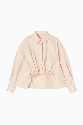 Logo-Sleeve Shirt in Cotton Poplin