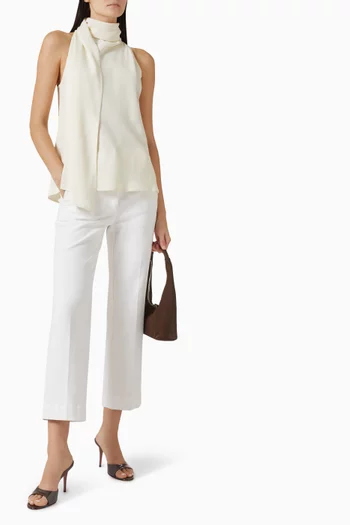 بلوزة بحمالة حول الرقبة ستان انفرس