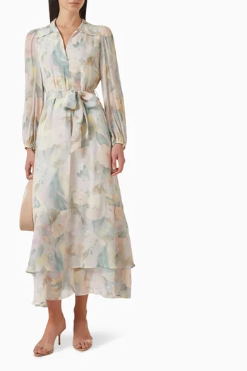 فستان طويل بنقشة زهور جورجيت