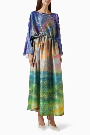 Printed Dress in Jacquard-silk