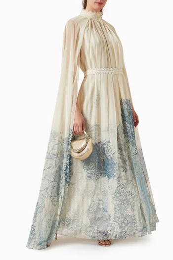 فستان ثورنويك بكاب وحزام شيفون