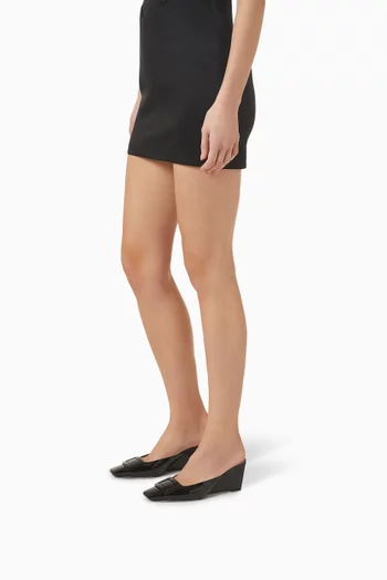 حذاء بيل فيفييه مفتوح من الخلف بكعب ويدج 60 مم جلد لامع